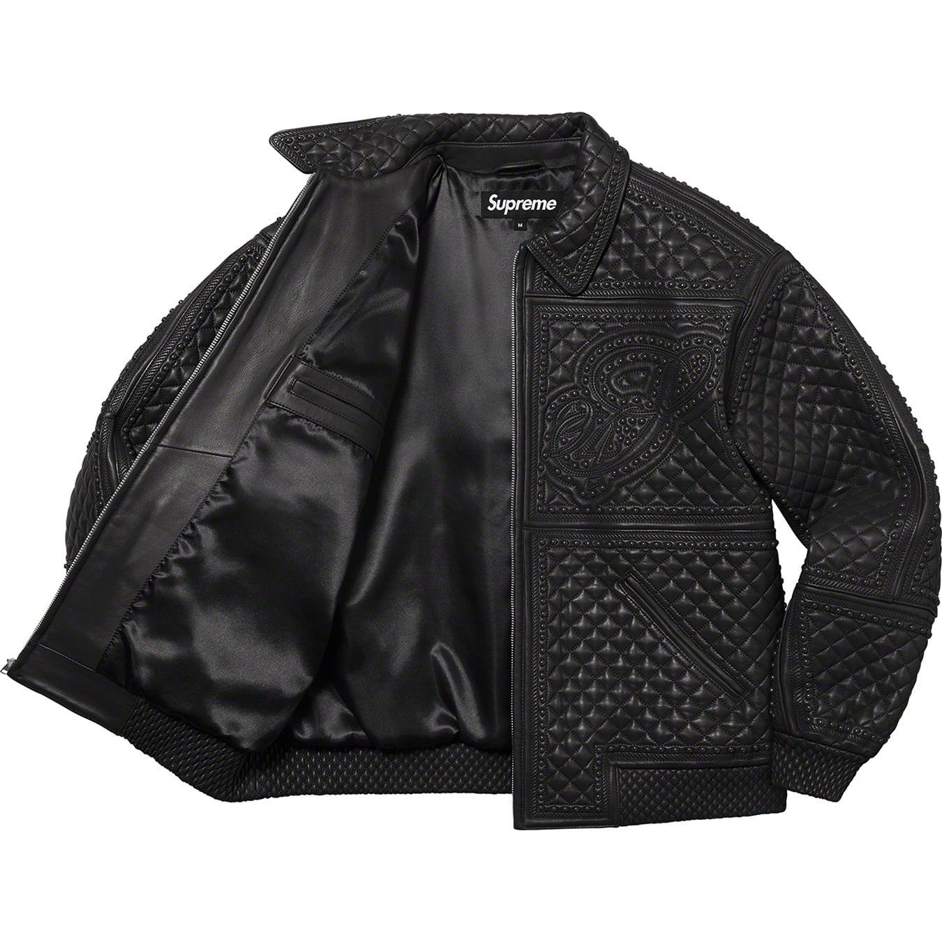 Studded Quilted Leather Jacket view 6